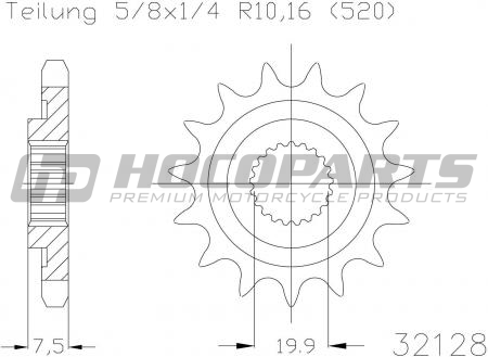 Esjot Voortandwiel Honda CR125 2004-2007 CRF250R 2004-2017