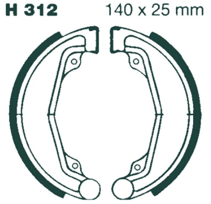 EBC Organische Achterremschoenen Honda XL250K 1978-1979 XL250R 1982 XL250S 1978-1982 XL500S 1980 XR250 1979-1980