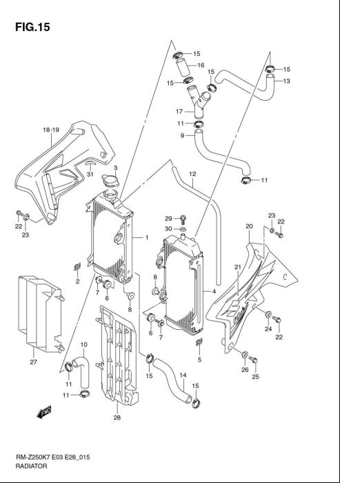 OEM Radiateurslag Suzuki RMZ250 2007-2009