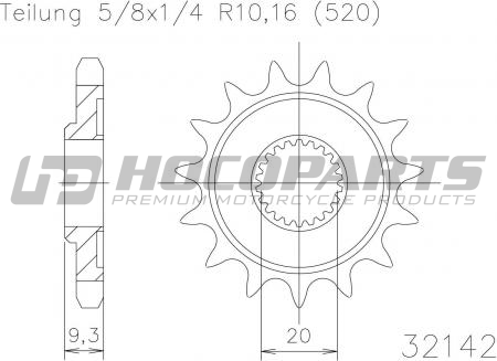 Esjot Voortandwiel Kawasaki KX250F 2011-2017