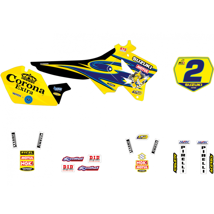 Tecnosel Stickerset Replica Team Suzuki 2001 RM125 RM250 2001-2021