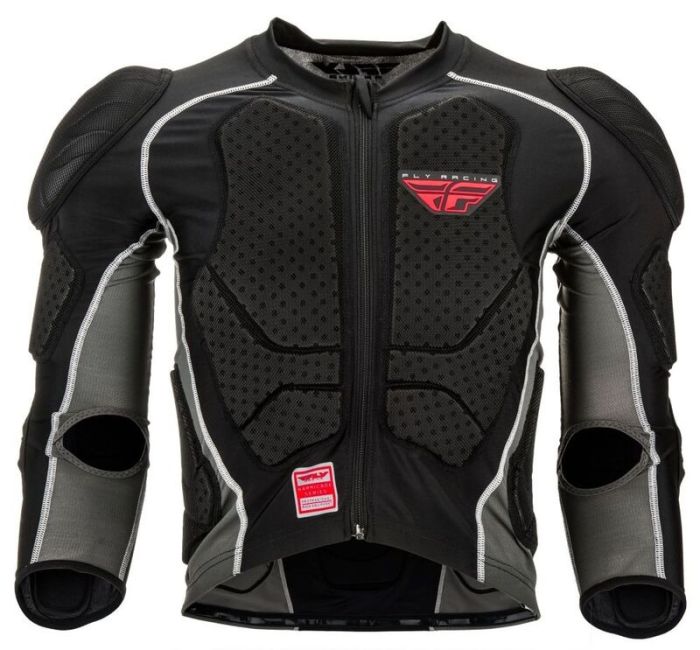 Fly Racing Barricade CE Long Sleeve Jeugd Bodyprotector Zwart maat One Size