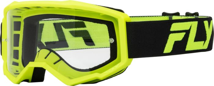 Fly Racing Focus Jeugd Crossbril Zwart / Fluor Geel 