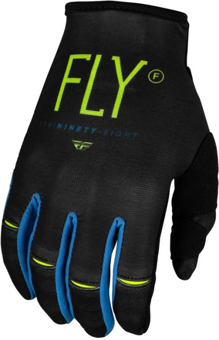 Fly Racing 2024 Kinetic Prodigy jeugd Crosshandschoenen Antraciet / Fluor Groen / True Blauw