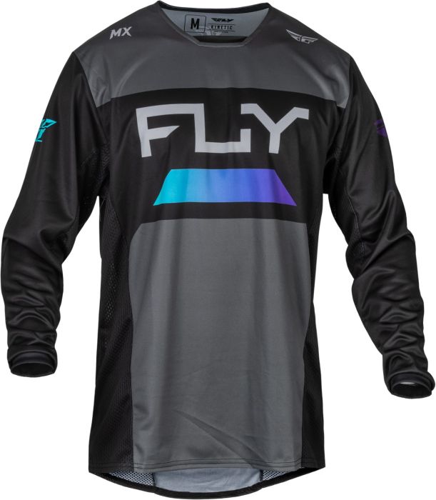 Fly Racing 2024 Kinetic Reload Crossshirt Antraciet / Zwart / Blauw Iridium