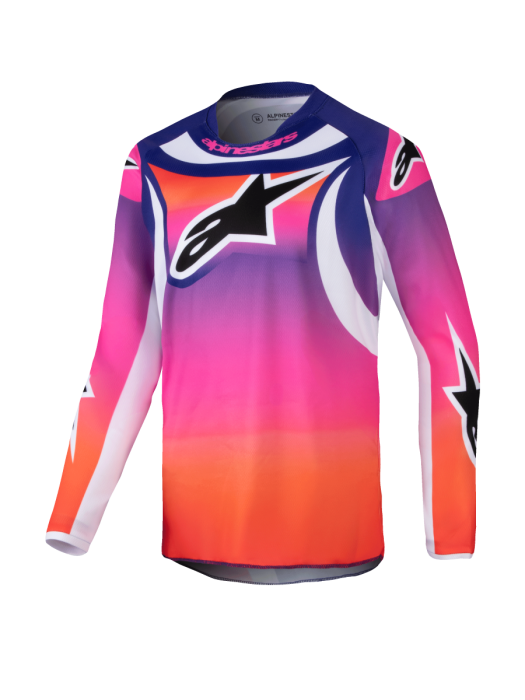 Alpinestars 2025 Racer Wurx Jeugd Crossshirt Multicolor Rood / Roze / Paars / Wit 