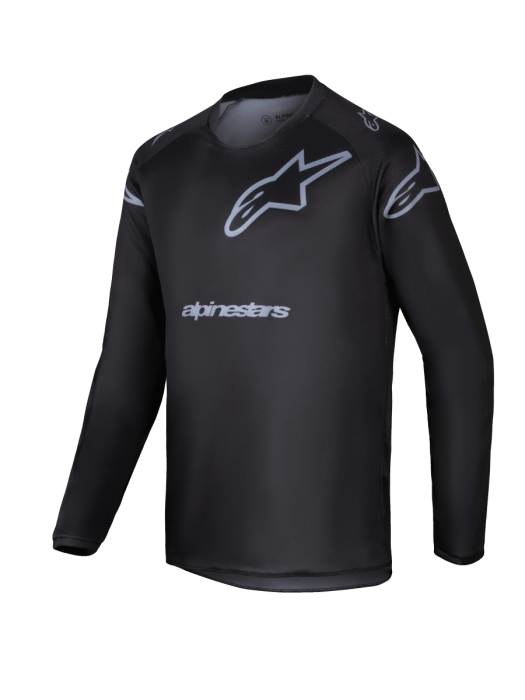 Alpinestars 2025 Racer Graphite Jeugd Crossshirt Zwart / Grijs 