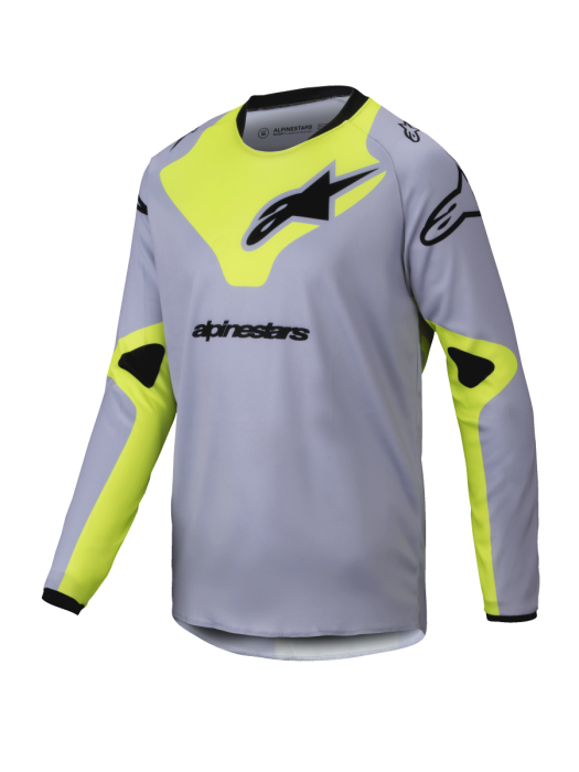 Alpinestars 2025 Racer Veil Jeugd Crossshirt Grijs / Fluor Geel 