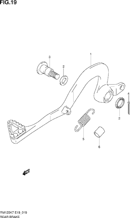 OEM Beschermer Veer Achterrem Suzuki RM125 2005-2008 RM250 2007-2008