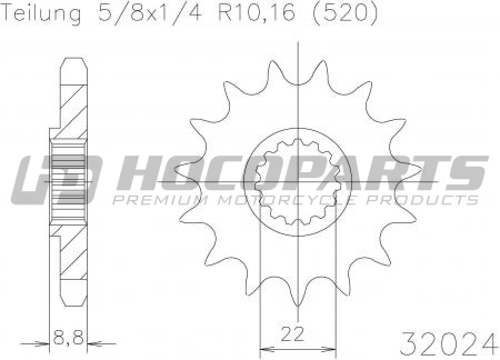 Esjot Voortandwiel KTM SX SXF EXC EXC-F 125-525 1990-2017 Husqvarna TC FC TE FE 2014-2017