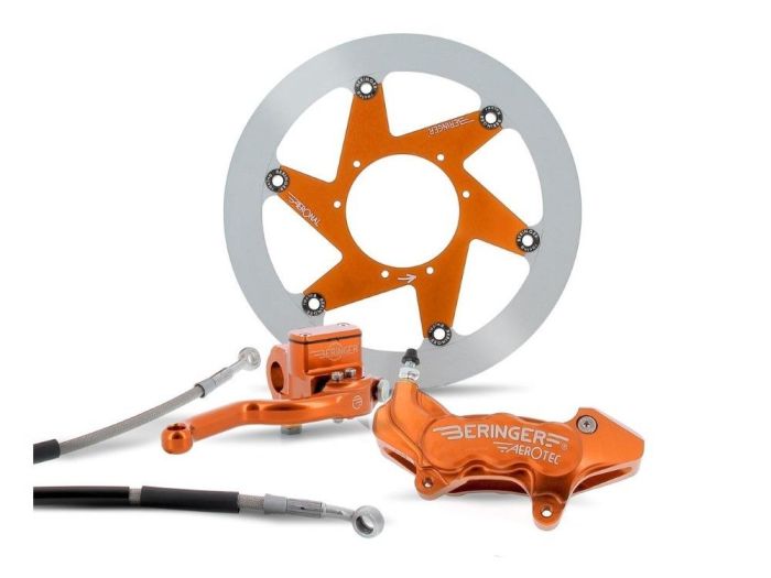 Beringer Top Race Brake System 16,5" Wiel Aerotec® Axiale 6 Zuiger Oranje KTM 400 EXC 2009-2011 EXC125 2003-2017 EXC200 2003-2016 EXC250 EXC300 SX250 2003-2019 EXC400 EXC525 2003-2007 EXC-F250 EXC-F250 2006-2019 EXC-F350 EXC-F500 EXC-F500 2012-2019 EXC-F4