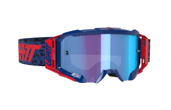 Leatt 2021 Motocross Brille Geschwindigkeit 5.5 Königsblau / Rot (Linse Iriz Blau)