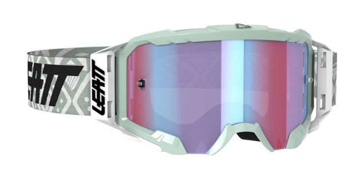 Leatt 2021 Motocross Goggles Velocity 5.5 Weiß / Schwarz (Lens Iriz Blue)