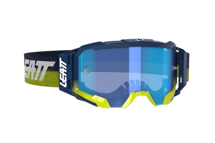 Leatt 2021 Motocross Brille Geschwindigkeit 5.5 Tinte Blau / Gelb (Linse Blau)