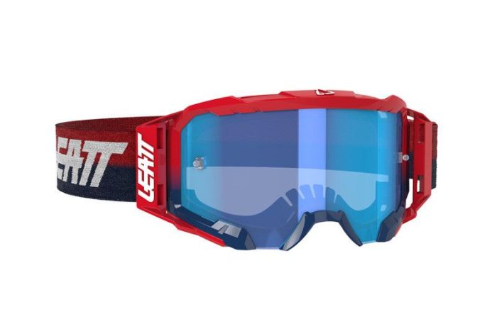 Leatt 2021 Motocross Brille Geschwindigkeit 5.5 Rot / Blau (Linse Blau)