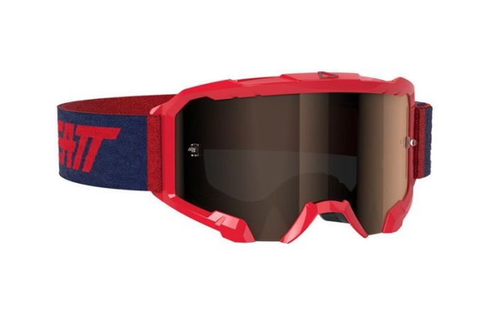 Leatt 2021 Motocross Brille Geschwindigkeit 4.5 Blau / Rot (Objektiv Iriz Schwarz)