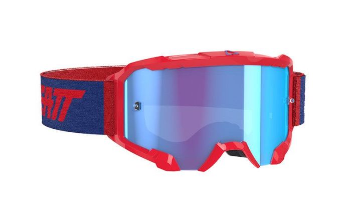 Leatt 2021 Motocross Brille Geschwindigkeit 4.5 Rot / Blau (Linse Blau)