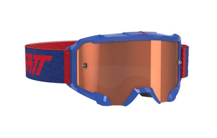 Leatt 2021 Motocross Brille Geschwindigkeit 4.5 Blau / Königsrot (Linsenbronze)