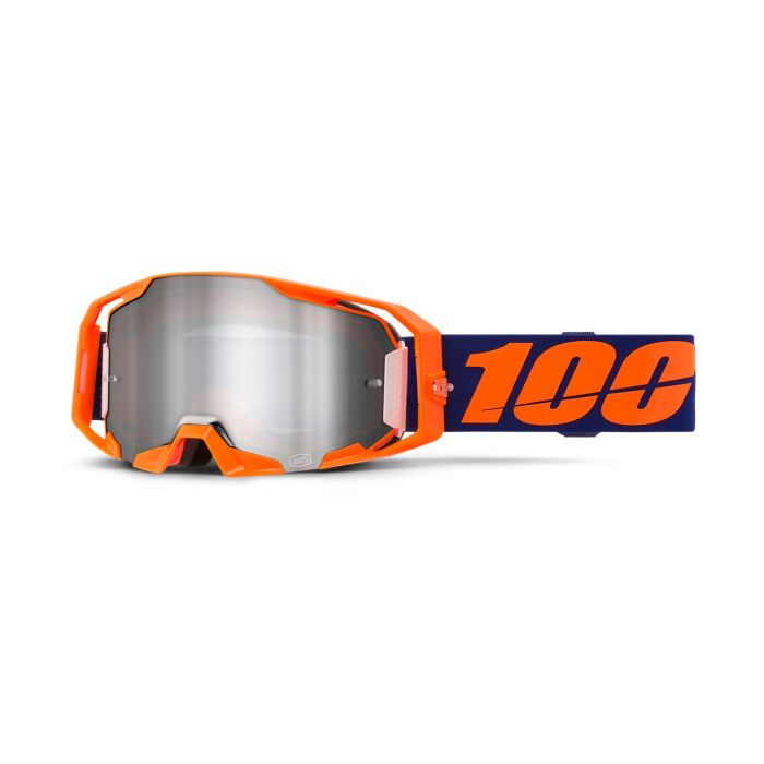 100% Armatic Crossbril Fluor Oranje (Lens: Spiegel Zilver)