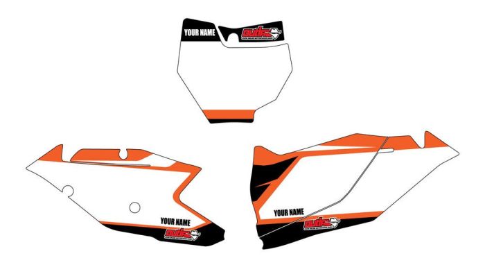 Outlaw Racing Nummerplatenset KTM SX125 SX250 SXF250 SXF450 2007-2010