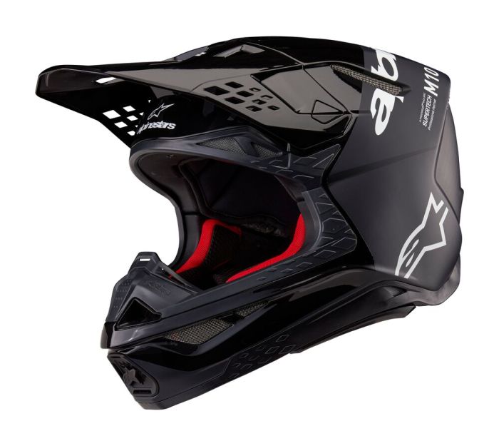 Alpinestars 2025 Supertech S-M10 Flood Crosshelm Mat & Glossy Zwart / Donker Grijs