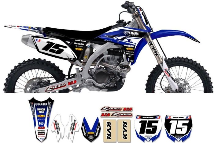 Zeronine Stickerset Race Team Team Issue Blauw Yamaha YZ125 YZ250 2008-2014