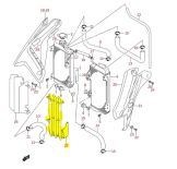 OEM Radiateurlamel Suzuki RMZ450 2005-2007 (linker kant)