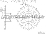 Esjot Light Stalen Achtertandwiel Suzuki RM125 1984-2008 RM250 1984-2008 RMZ250 2007-2017 RMZ450 2005-2017