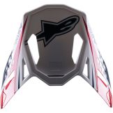 Alpinestars 2024 S-M10 Carbon Meta2 Helmklep Wit / Rood / Blauw