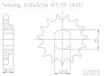 Esjot Voortandwiel KTM SX50 2009-2022