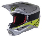 Alpinestars 2022 S-M5 Bond Crosshelm Zilver / Fluor Geel / Groen maat XL