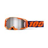 100% Armatic Crossbril Fluor Oranje (Lens: Spiegel Zilver)