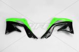 UFO Radiateurkappen Kawasaki KX450F 2012-2015 groen/lower zwart (OEM 2012-2013) - -