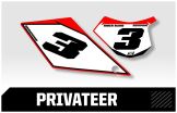 Outlaw Racing Custom Nummerplaatstickers GasGas Privateer Series EC125/250/300 2007-2009