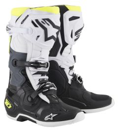 Alpinestars Tech 10 Crosslaarzen Zwart / Wit / Fluor Geel