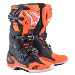 Alpinestars Tech 10 Crosslaarzen Grijs / Fluor Oranje