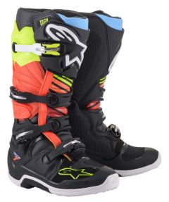 Alpinestars Tech 7 Crosslaarzen Zwart / Fluor Geel / Fluor Rood