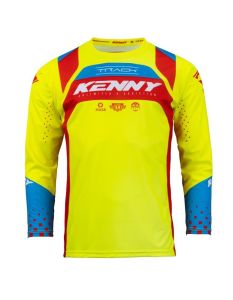 Kenny 2024 Track Focus Jeugd Crossshirt Fluor Geel / Rood