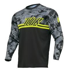 Thor 2024 Sector Digi Crossshirt Zwart / Camo maat M