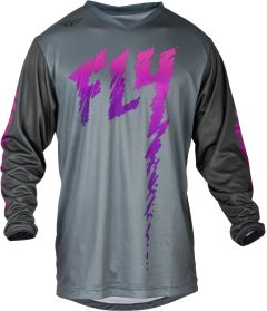 Fly Racing 2024 F-16 jeugd Crossshirt Grijs / Antraciet / Roze