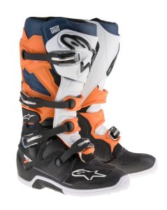 Alpinestars Tech 7 Crosslaarzen Zwart / Oranje / Wit / Blauw