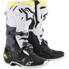 Alpinestars Tech 10 Crosslaarzen Zwart / Wit / Fluor Geel