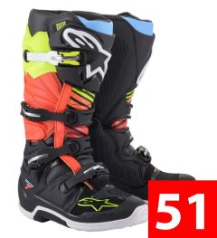 Alpinestars Tech 7 Crosslaarzen Zwart / Fluor Geel / Fluor Rood maat 15 = 51