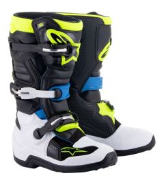 Alpinestars Tech 7S Jeugd Crosslaarzen Zwart / Blauw / Fluor Geel