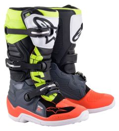 Alpinestars Tech 7S Crosslaarzen Donker Grijs / Fluor Rood / Fluor Geel