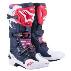 Alpinestars Tech 10 Supervented Crosslaarzen Donker Navy / Wit / Rood / Paars