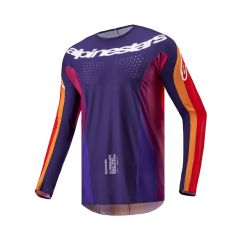 Alpinestars 2024 Techstar Pneuma Crossshirt Donker Paars / Oranje / Donker Blauw