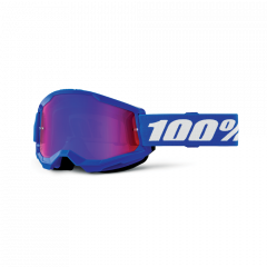 100% 2023 Fall Strata 2 Crossbril Blauw (Lens: Spiegel Rood / Blauw)