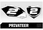 Outlaw Racing Custom Nummerplaatstickers Husqvarna Privateer Series CR125 CR250 2009-2013